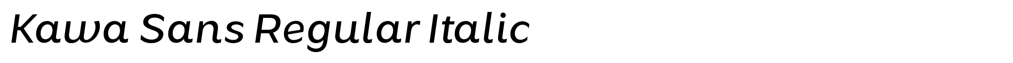 Kawa Sans Regular Italic image